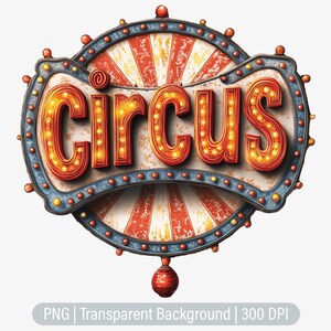 Circus Sign Clipart, Carnival PNG, Rustic Carnival, Junk Journals, Scrapbooking, Sublimation Graphics, Transparent png, Art Prints