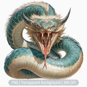 Dragon Snake Clipart, Monster PNG, Mythical Creature , Junk Journal, Scrapbooking, Printable Sublimation Graphics, Commercial Use