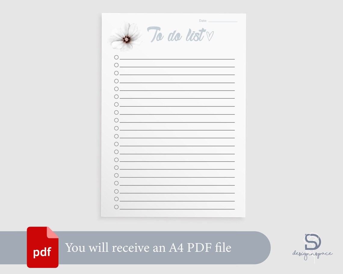 Printable to Do List Simple Tasks List Template Productivity - Etsy