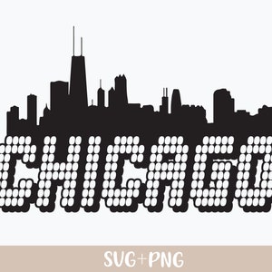 Chicago Skyline SVG, chicago svg, chicago png, chicago city svg, chicago buildings svg, chicago cityscape svg, Png file, silhouette, clipart