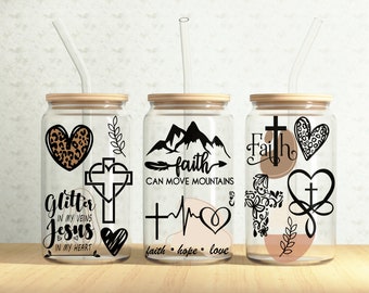 Christian Can Wrap, Hope Quotes 16oz Glass Can, Church 16oz Libbey Glass Cup Tumbler Wrap, Sublimation Design