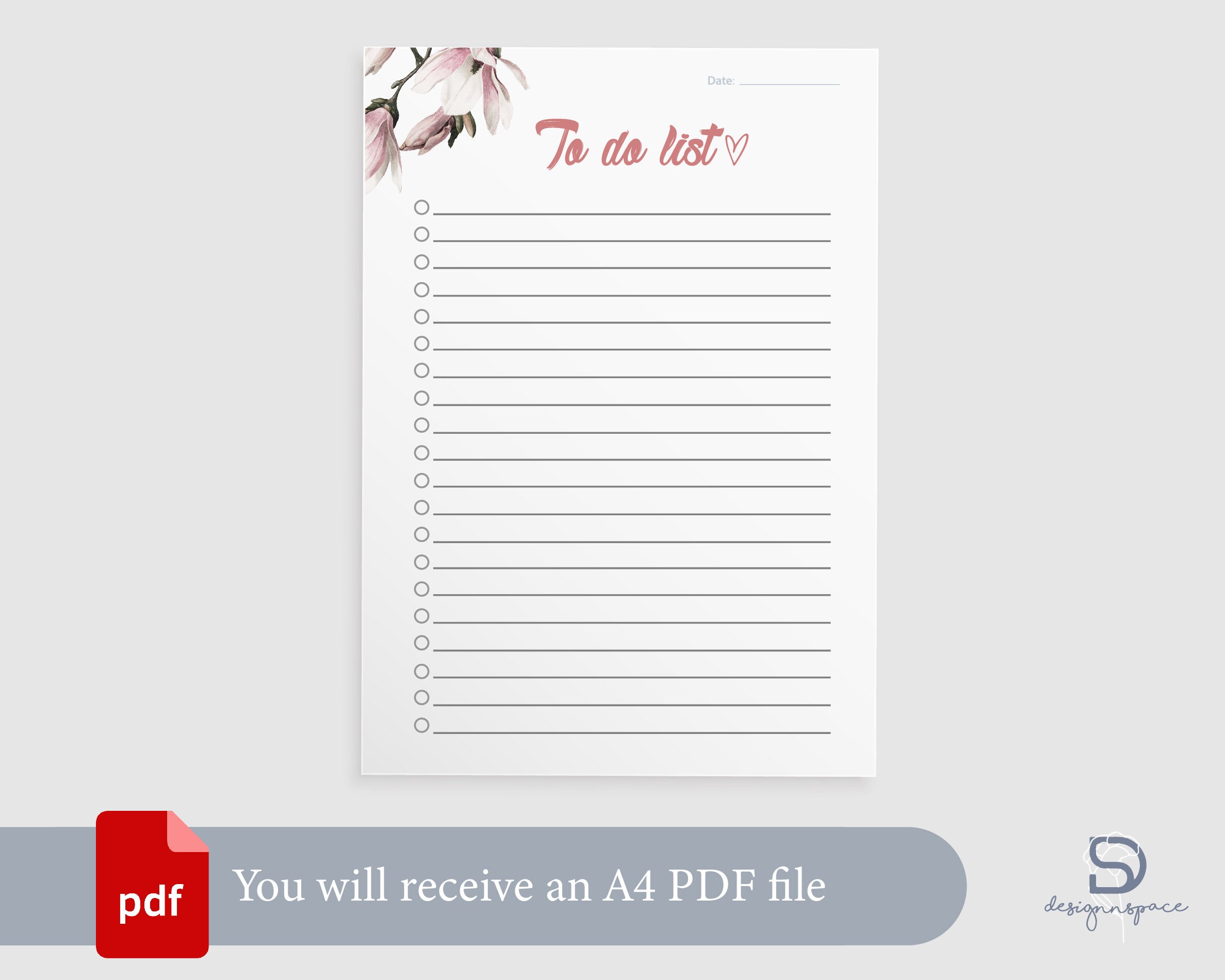 Printable to do list simple tasks list template productivity etsy