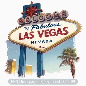 Las Vegas Sign Clipart, Nevada Casino PNG, Welcome Board, Junk Journal, Scrapbooking, Printable Sublimation Graphics, Commercial Use