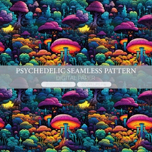 Psychedelic digital paper, Psychedelic World Seamless Pattern, Trippy Hippie backgrounds, junk pages, Scrapbook Paper, Wallpaper, Prints,