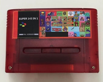 Cartouche de jeux 143 en 1 Nintendo SNES PAL Europe Console Fan Made Save Cartridge