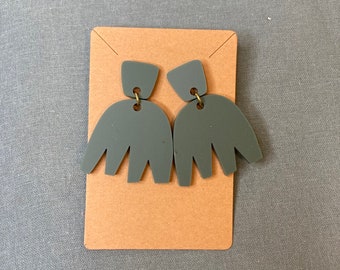 Tulip Earrings (Dark Sage)