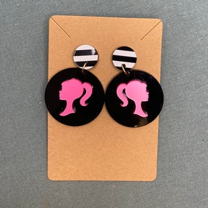 Hot Pink Doll Earrings