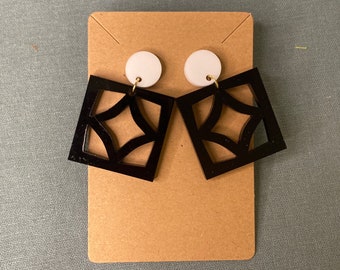 Black & White Breeze Block Earrings (1.25”)