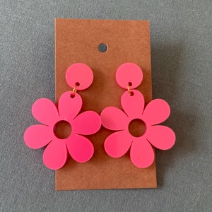 Hot Pink Flower Power Earrings