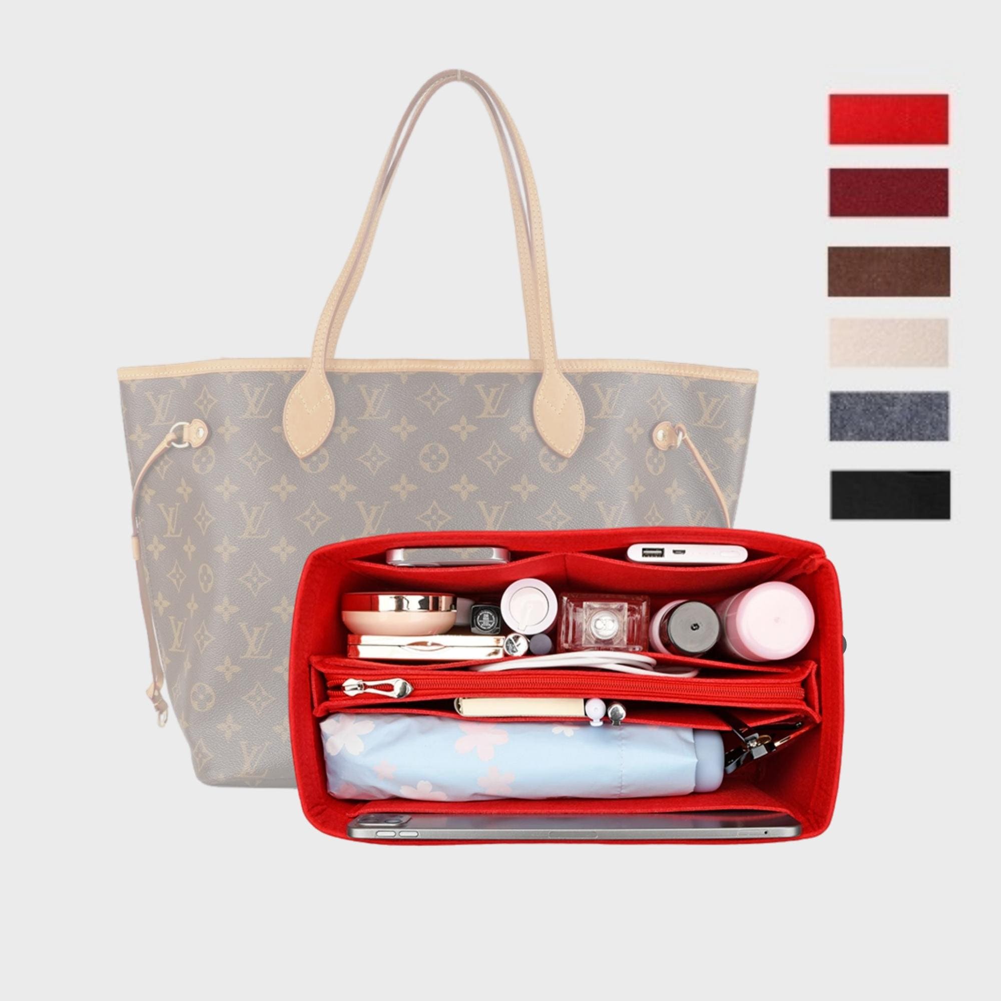 AlgorithmBags Designed for LV Artsy MM GM | Luxury Purse Organizer Insert,  2.5mm Felt Beige Liner Shaper (Cream, MM)