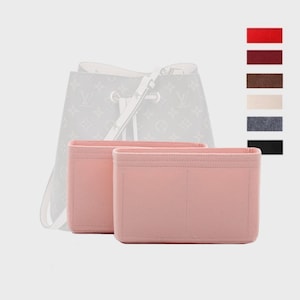 Purse Organizer,Bag Organizer,Insert purse organizer with 2 packs in one  set fit LV NeoNoe Noé Series perfectly (Brush Pink)