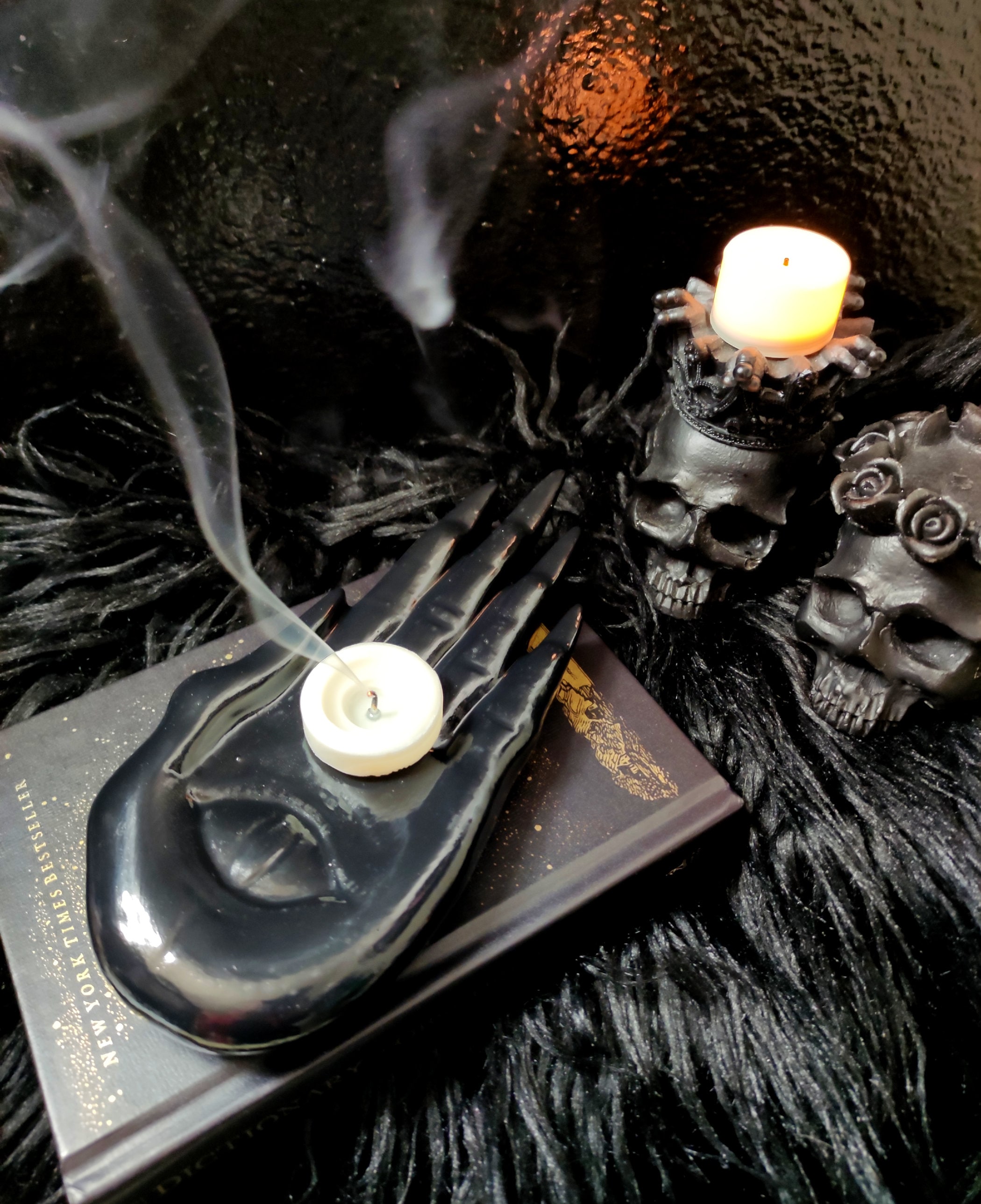8 WITCH HAND Tealight Candle Holder Black Etsy