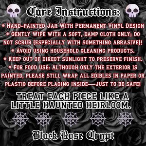 Edgar Allan Poe "Nevermore" Raven Jar | Black Glass Crow Container | Goth Kitchen Storage | Gothic Poetry Décor | Dark Academia Home Accents image 9