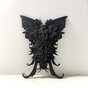 14 cm Creepy Dark Fairy Wandbehang • Witchy Wohndekor • Viele Farben! • Macabre/Horror/Gothic Wandkunst • Mystisches Gothic/Boho/Hexen Geschenk
