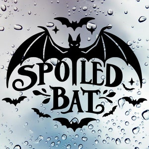 Chauve-souris gâtée | Sticker pour voiture effrayant | Accessoires de voiture gothiques | Décoration gothique pour fenêtre | Sticker Witchy pour ordinateur portable | Sticker effrayant | Sticker voiture chauves-souris mignonnes
