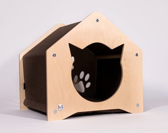 Wooden Cat House: Modern Pet Furniture for Indoor Comfort