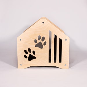 Wooden Cat House: Modern Pet Furniture for Indoor Comfort image 2