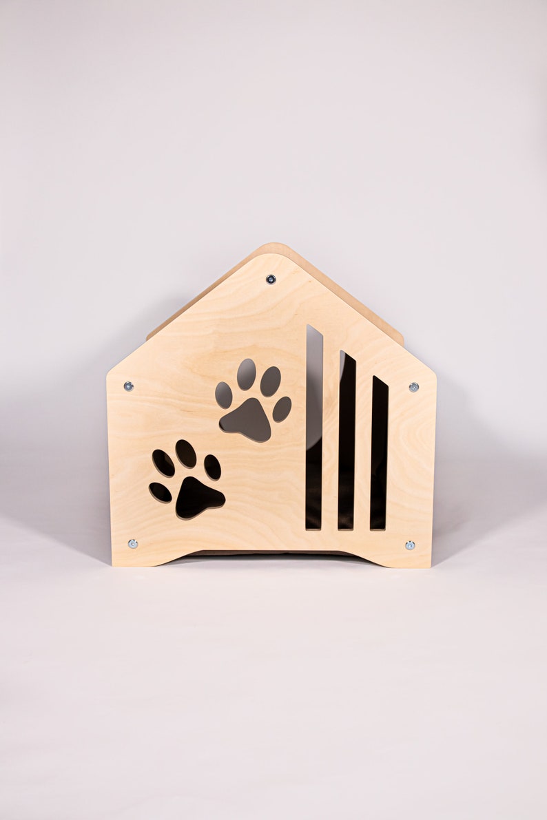 Wooden Cat House: Modern Pet Furniture for Indoor Comfort image 2