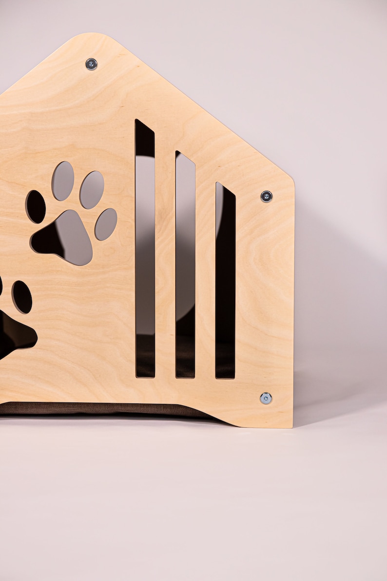 Wooden Cat House: Modern Pet Furniture for Indoor Comfort image 4
