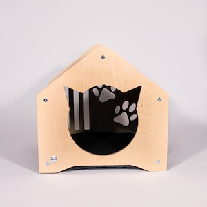 Wooden Cat House: Modern Pet Furniture for Indoor Comfort image 6