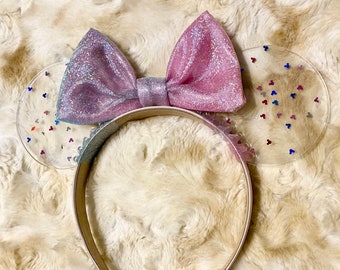 Epcot 40th Anniversary Rainbow Resin Art Ears With Bow - Etsy display picture 3