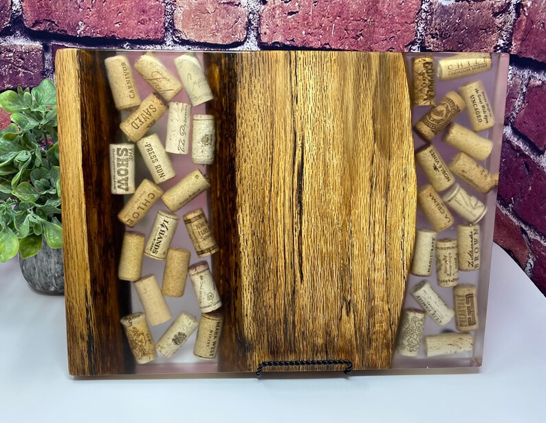 Custom Wine Cork Epoxy Charcuterie Board Epoxy Serving Tray Etsy