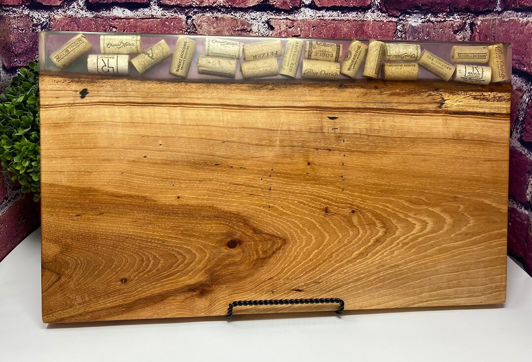 Custom Wine Cork Epoxy Charcuterie Board Epoxy Serving Tray Etsy