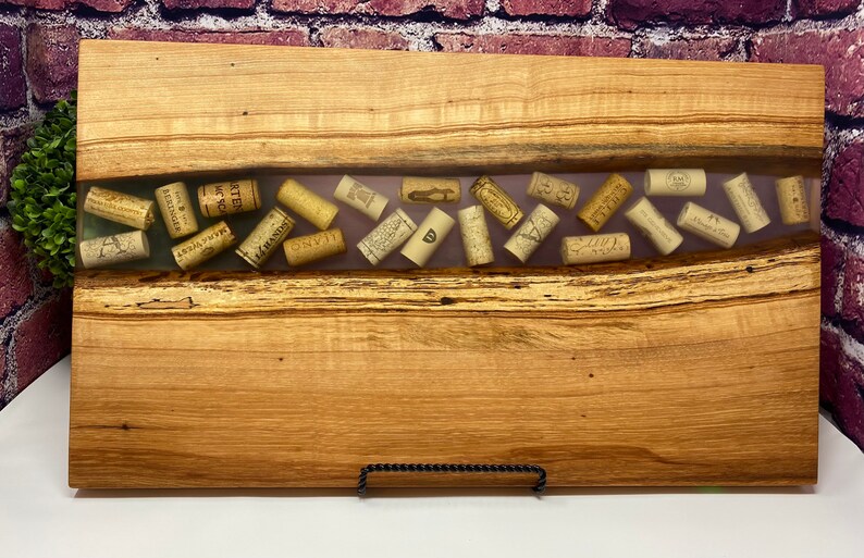 Custom Wine Cork Epoxy Charcuterie Board Epoxy Serving Tray Etsy