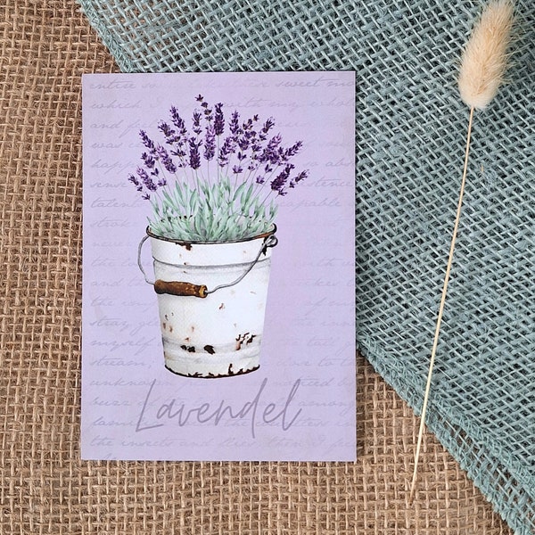Lavendel Postkarte Din A6