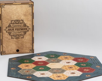 Handcrafted Wooden Game Box: Laser Cut Catan Board Storage