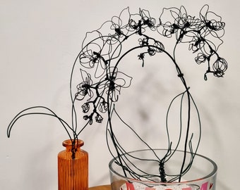 Orchid branch wire flower.3D home welcoming gift decoration. mothers day gift .Wire flower.