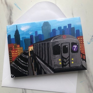 Queens, NYC 7 Train 4x5" Greeting Card Print