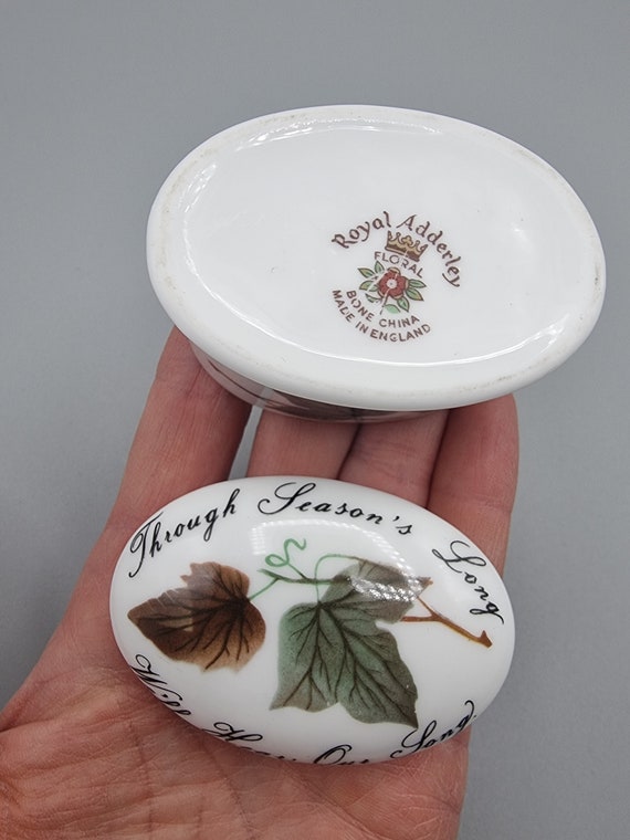 Vintage porcelain jewelry box, Royal Adderley por… - image 2