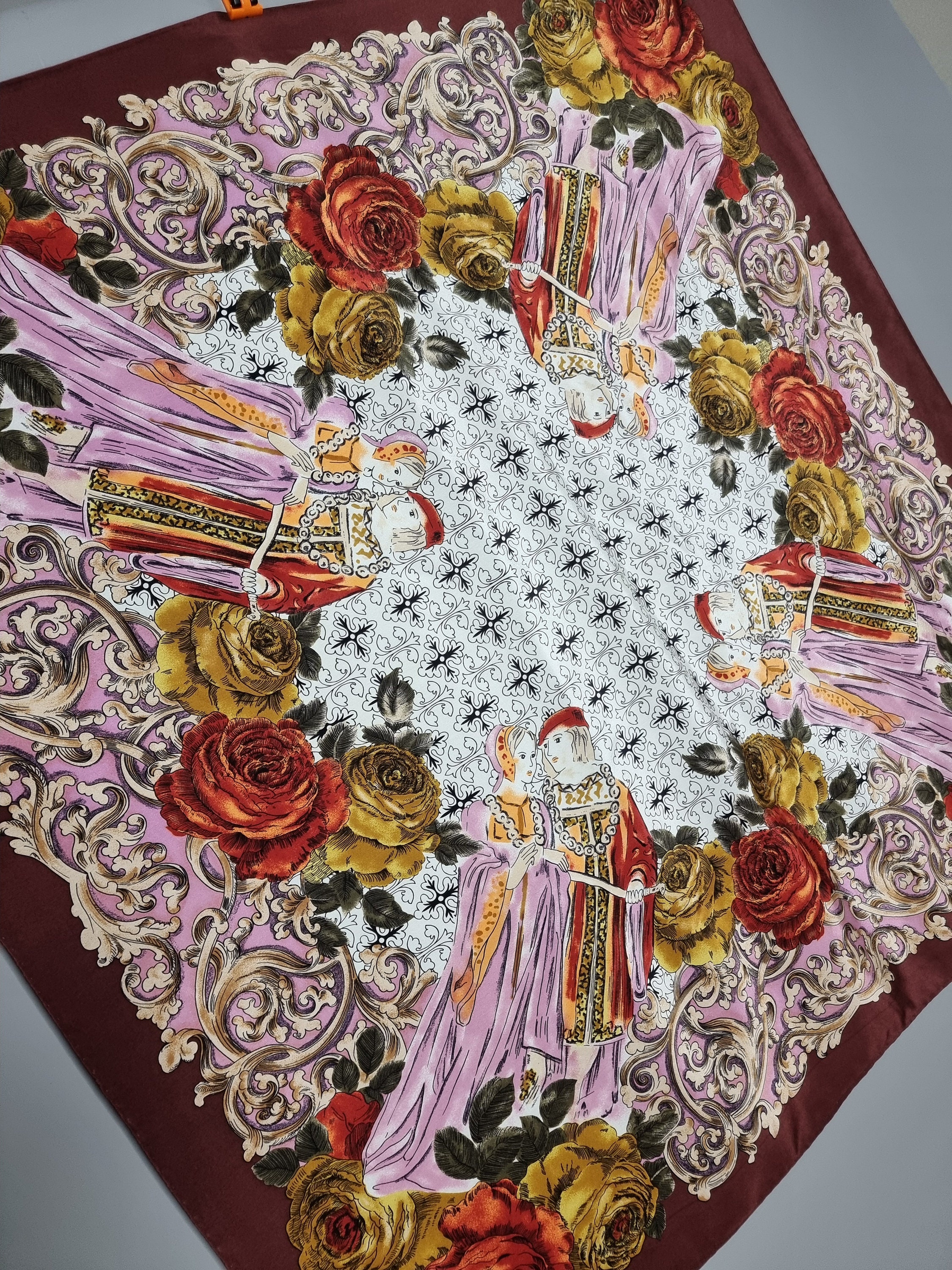 Foulard Carré Vintage En Soie Pure LOREDANO - Multicouleur, Neuf (sans étiquette)