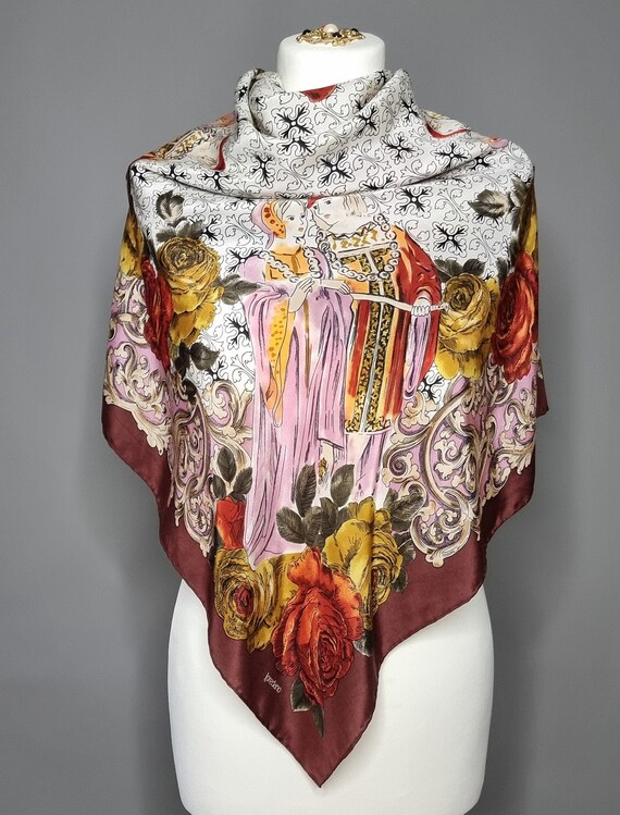 小物 Mame Hand Printed Rectangle Silk Scarf Hand Printed Rectangle Silk
