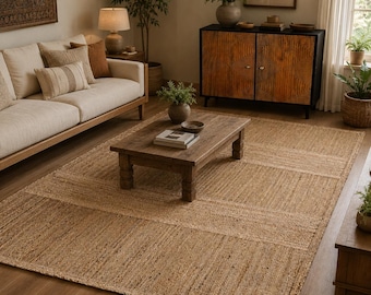 Handwoven Jute Runner Rug  Custom Size, Eco-Friendly Hallway Carpet Rectangular Jute Rug, Boho Decor Rug, Jute Area Rug, Jute Rug for Easter