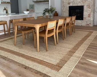 8X10,9X12FT white and natural hemp jute rugs-Extra large jute  rugs jute rugs , checkerboard jute rug, large area . hemp rug for hallway rug