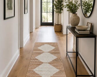 3x12 Handmade Natural With black Hemp Jute Rungs-Extra Large Jute Rugs white Jute Rugs-Stripes jute Rug, Large Area Hemp Rug For Hallway Rug