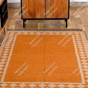 4x6 , 5x8 , 6x9 , 8x10, 9x12 Ft Kilim Rug, Handwoven, Wool and Jute Rug Handmade, Kilim Dhurrie Rug, Traditional Indian/WOOL JUTE RUGS