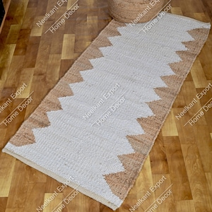 Hand Loomed Natural Jute Hemp Runner/Rug, Braided Jute Runner, Large Area Jute Rug, Custom Size Vintage Rug, Decorative Rugs,Boho Rug.