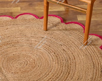 Hand-Braided Natural Jute Round Rug | Custom Size Jute Rug – Stylish & Sustainable Flooring, Charming Rugs for Warm space