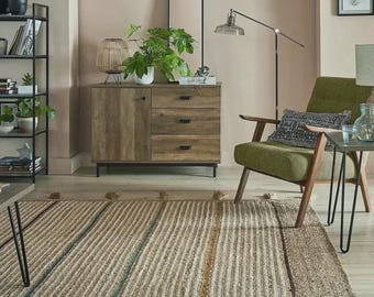 8x10, 9x12,Natural Fiber Rug Hand Braided Jute Area Rug Large Bohemian Rug Earthy Eco Friendly Rug Solid Custom Size Rug