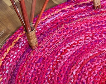 Hand geflochten Boho Bunte Baumwolle Chindi Bereich Teppich multi color Wohnkultur Teppiche Baumwollteppiche Runde Teppich Wohnkultur Flicken Teppich