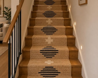 2x24 ft Handmade Hemp Runner Black and Beige Color Boho Decor Hemp Hallway Decor Hemp Jute Runner Hemp For Farmhouse Custom Size Hemp Carpet