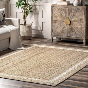 Alfombra de yute natural, alfombra trenzada de yute, alfombra bohemia de yute, alfombra rectangular de yute, alfombra decorativa bohemia, alfombra de yute, alfombra de yute, alfombra de Halloween de tamaño personalizado