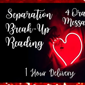 Break-Up Oracle Reading: wat denkt jouw persoon? 4 orakelkaarten, zelfverklarende kaarten - hybride lezen - scheiding: levering 1 uur