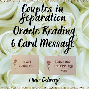 No Contact Reading, Couples in Separation, Feelings, Thoughts, 1 Hour Delivery - 6 Card Oracle Reading- Same Day image 1