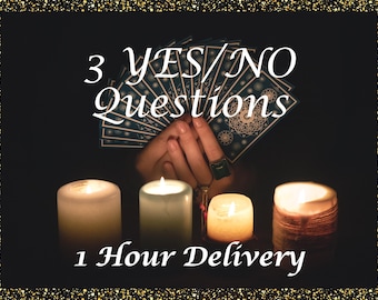 Yes or No Tarot Reading, 3 Questions, 1 Hour Delivery, Yes or No Answer Prediction, Same Day