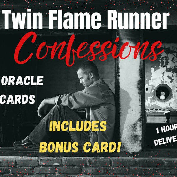 Twin Flame Runner Confessions, What does the Runner want to say?, Twin Flames in Separation,  1 Hour Delivery, 4 cards,  Plus Bonus Card!