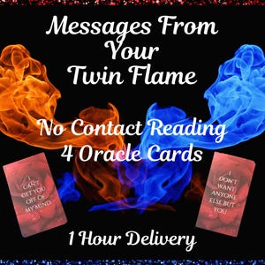 Twin-Flames in Separation Messages, Hidden feelings, Thoughts, Messages from your twin, 4 Card Oracle Reading, 1 Hour Delivery, Same Day